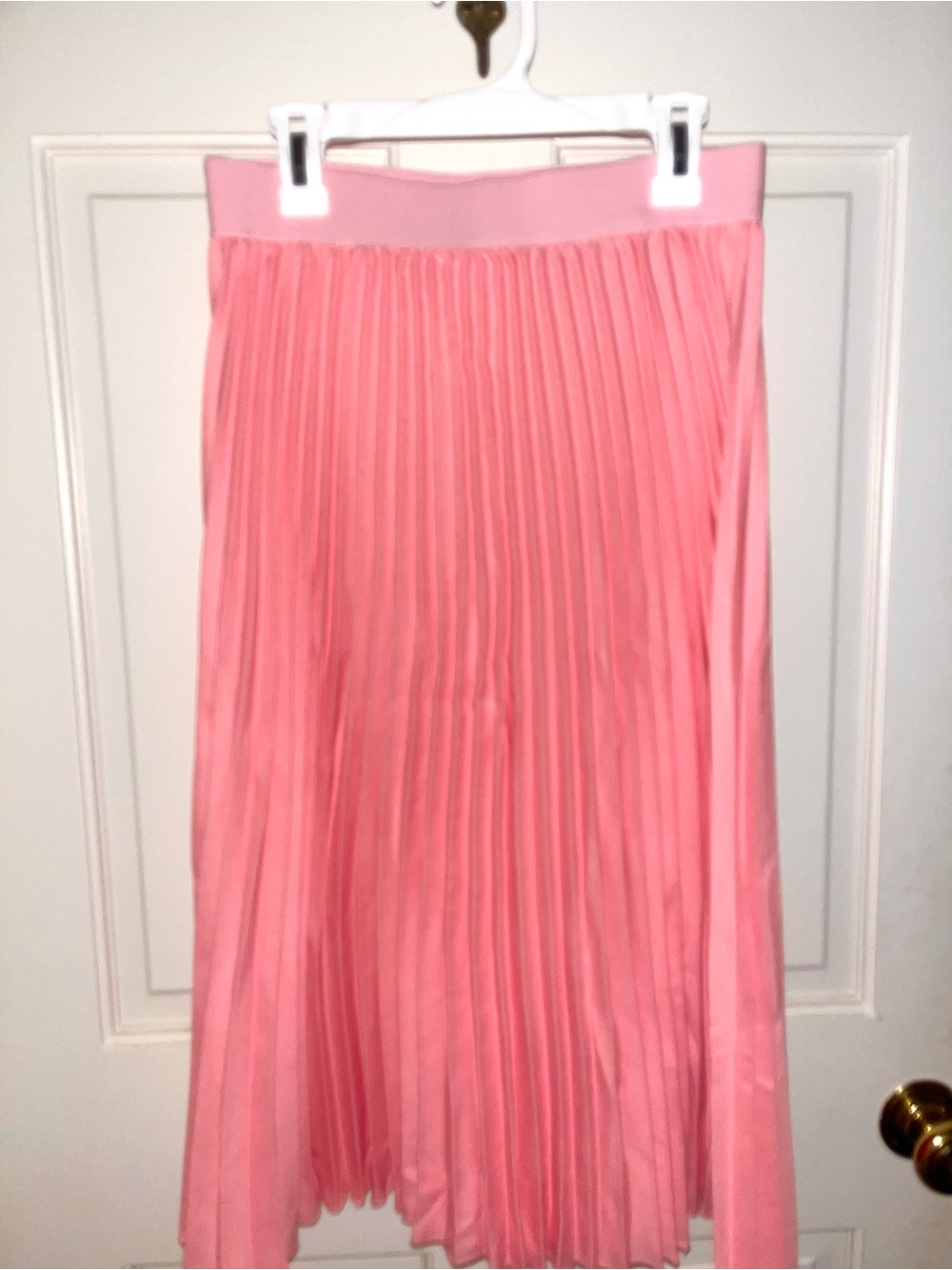 Pink Pleated Midi Skirt - Women's